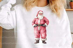 Pink Trendy Christmas Santa Clipart Bundle - CraftNest - Digital Crafting and Art