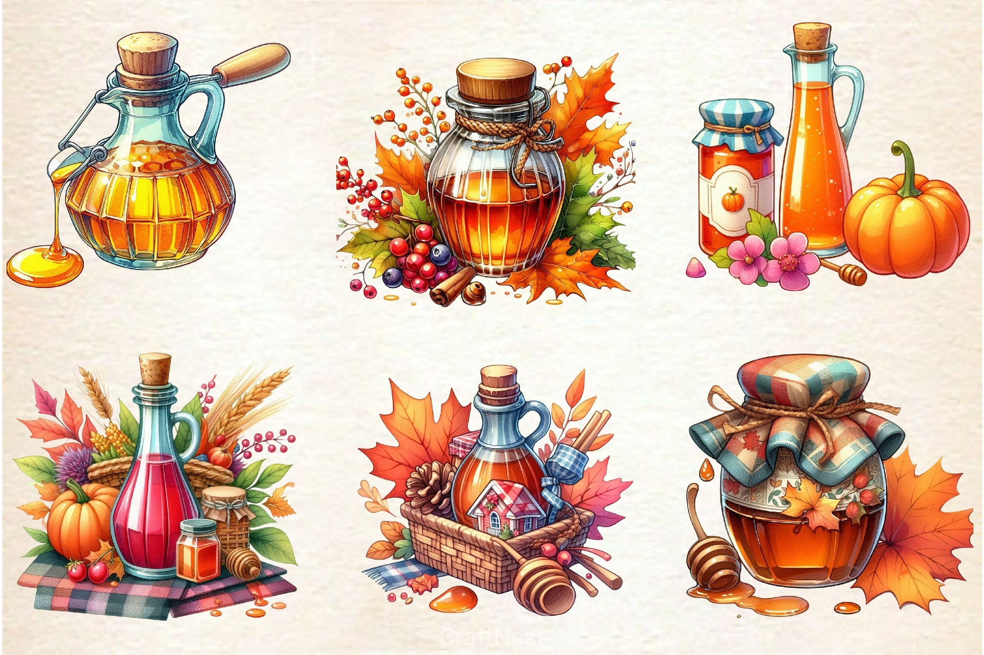 Autumn Maple Syrup Fall Clipart Bundle - CraftNest - Digital Crafting and Art