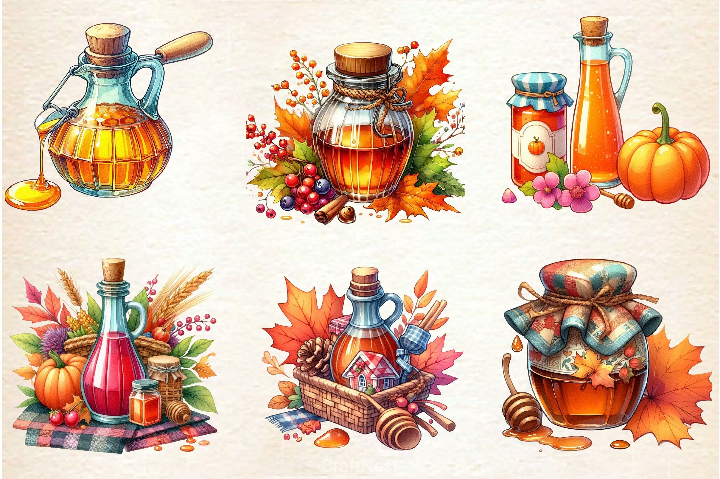 Autumn Maple Syrup Fall Clipart Bundle - CraftNest - Digital Crafting and Art