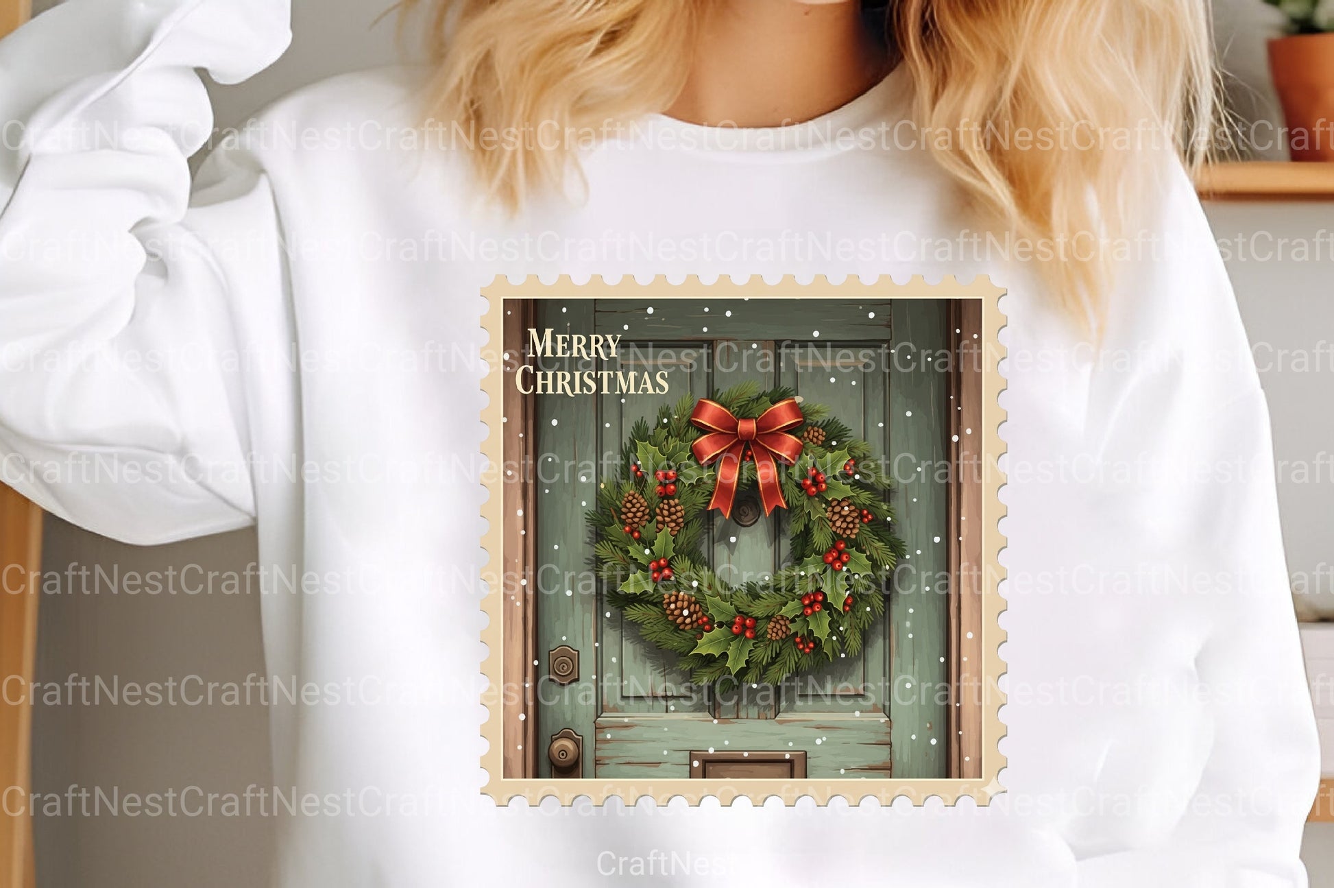 Vintage Christmas Stamps: Retro Santa, Snowman, Tree Clipart Bundle - CraftNest - Digital Crafting and Art