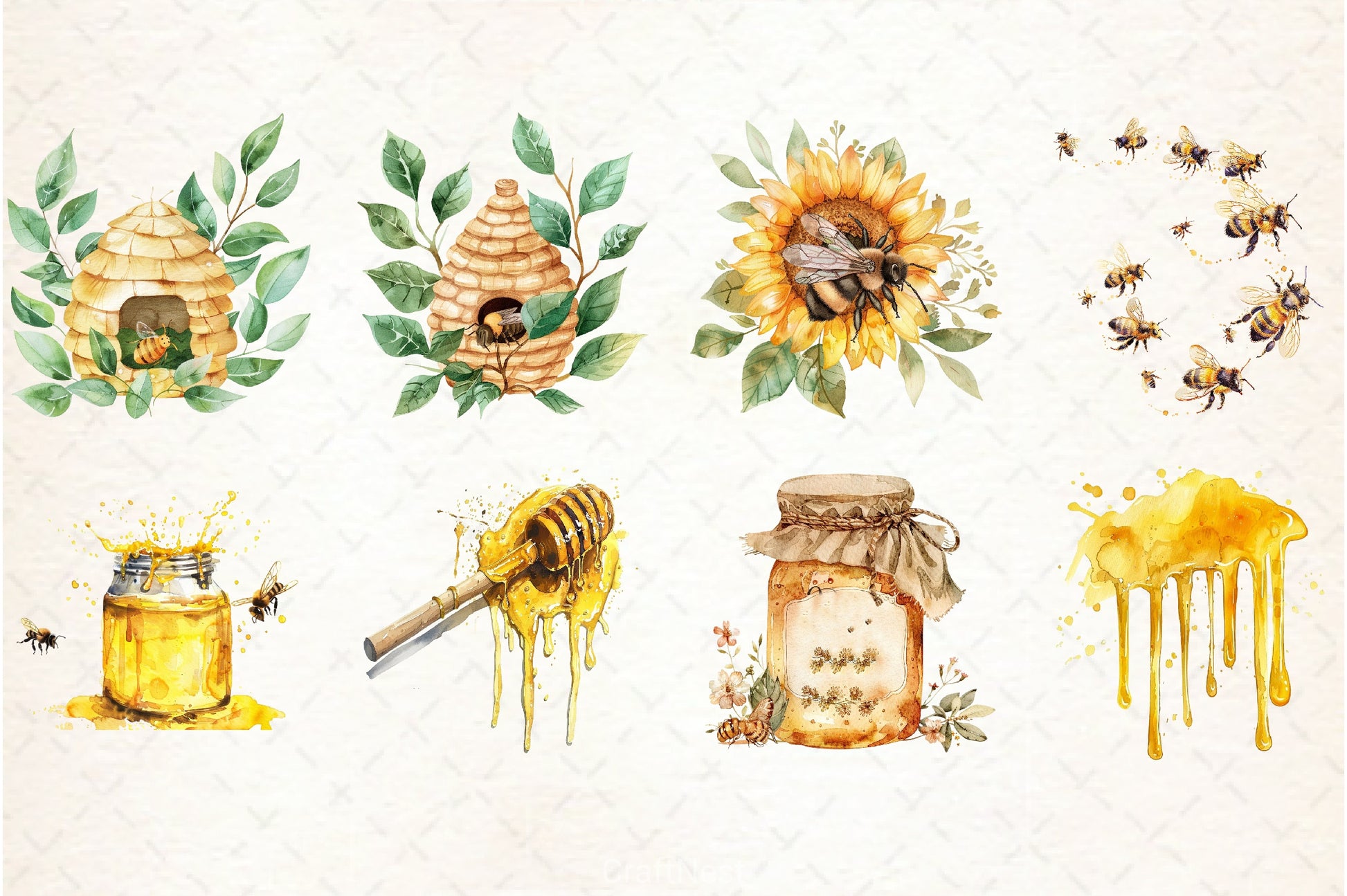 Honey Bee Clipart Bundle 21 - CraftNest - Digital Crafting and Art