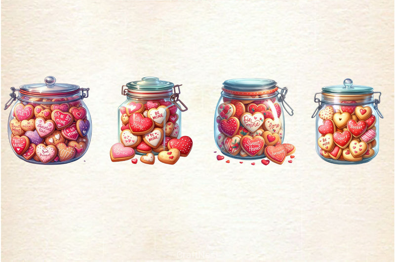 Valentine Romantic Cookie Jar Clipart Bundle - CraftNest - Digital Crafting and Art
