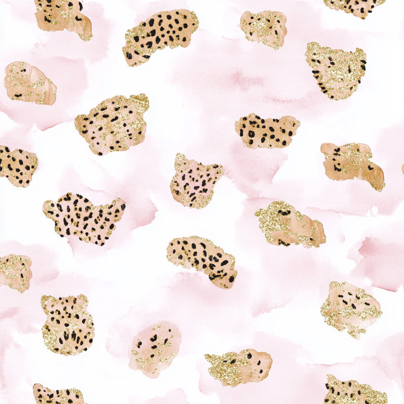 Pink and Gold Leopard Digital Paper 44 - CraftNest - Digital Crafting and Art