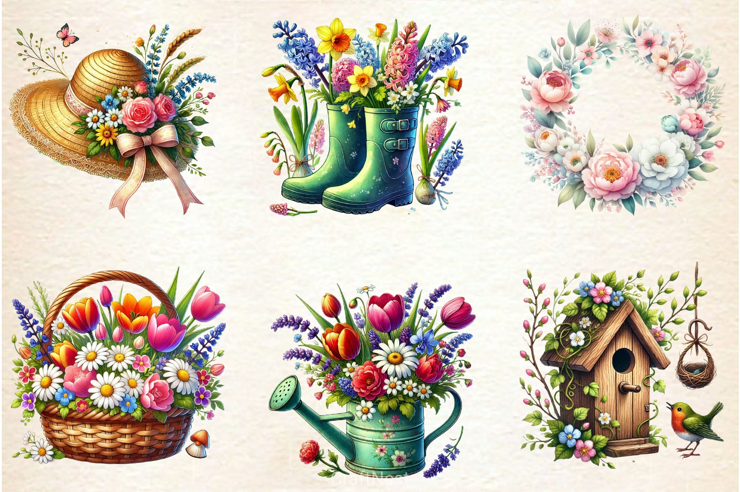 Spring Garden Clipart Bundle 7 - CraftNest - Digital Crafting and Art