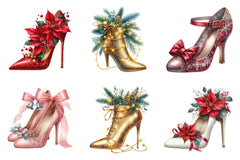 Christmas High Heels Winter Shoes Clipart Bundle - CraftNest - Digital Crafting and Art