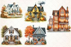 Autumn House Clipart Bundle 3 - CraftNest - Digital Crafting and Art