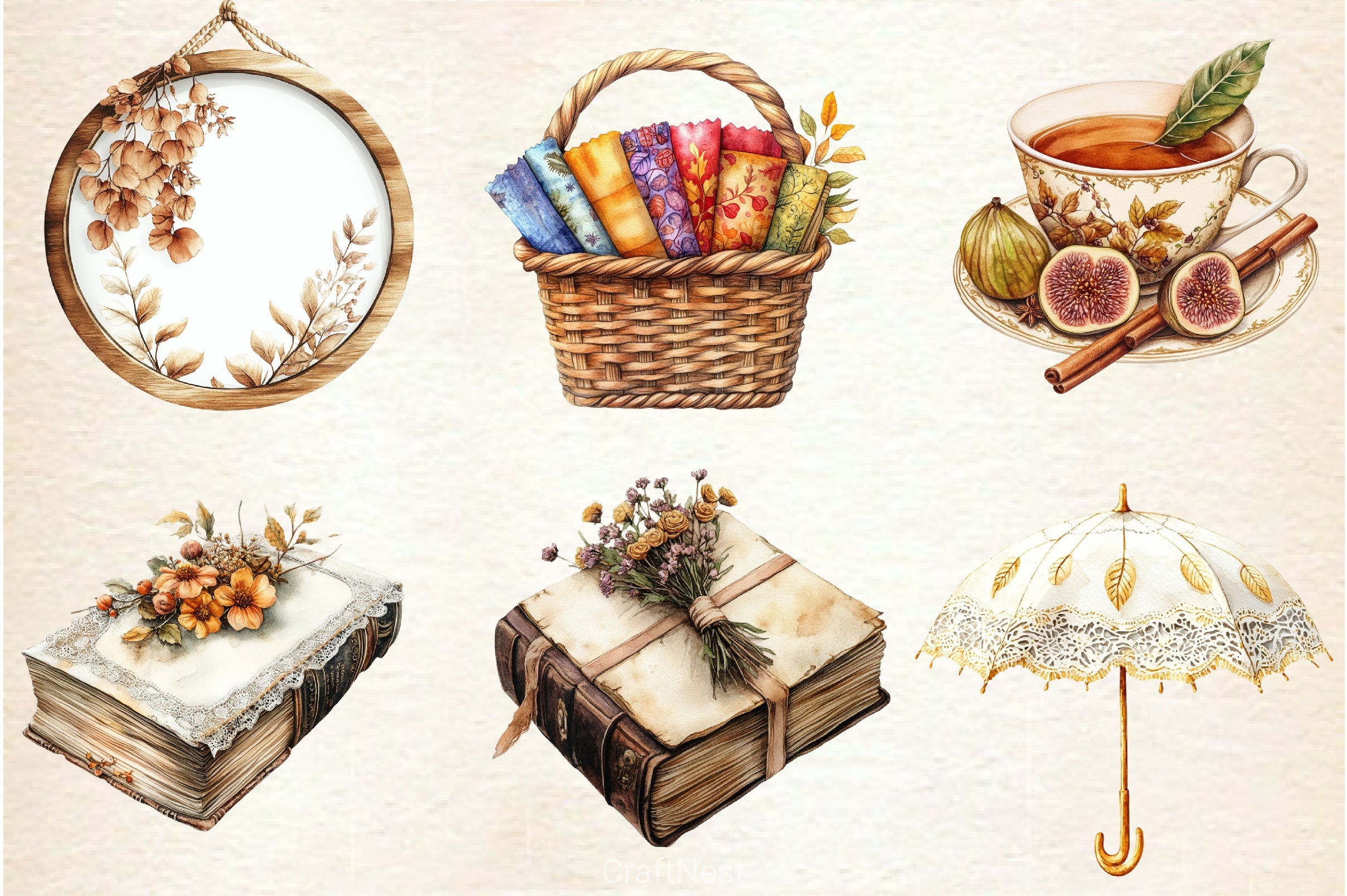 Beautiful Vintage Fall Clipart Bundle 2 - CraftNest - Digital Crafting and Art
