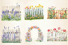 Spring Flower Fence Clipart Bundle 1 - CraftNest - Digital Crafting and Art