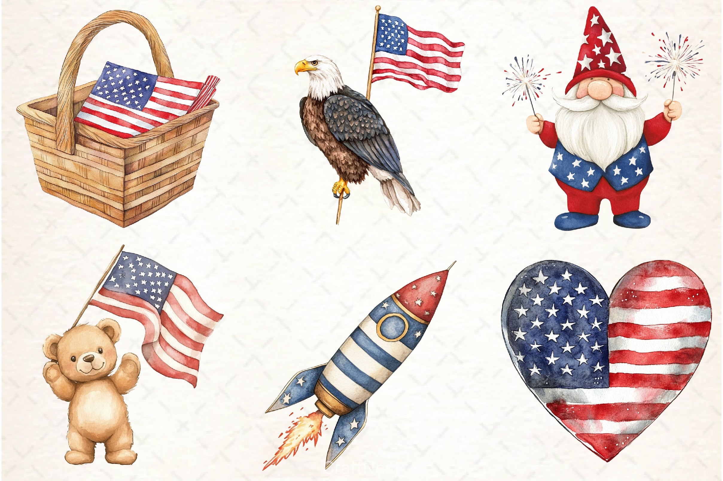 4th of July Independence Day Clipart Bundle 1 - CraftNest - Digital Crafting and Art