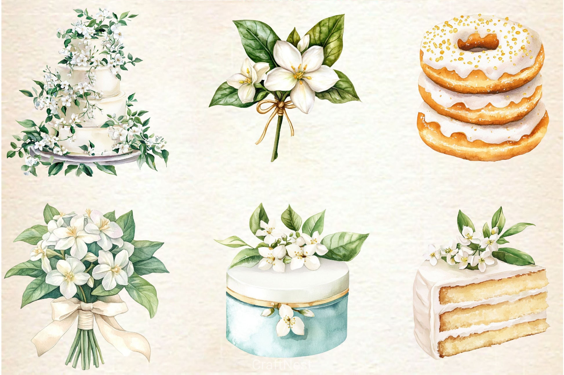 Jasmine Wedding Decor Clipart Bundle - CraftNest - Digital Crafting and Art