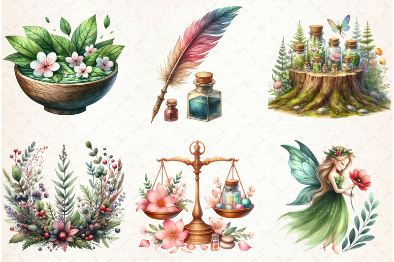 Fairy Apothecary Clipart Bundle - CraftNest - Digital Crafting and Art