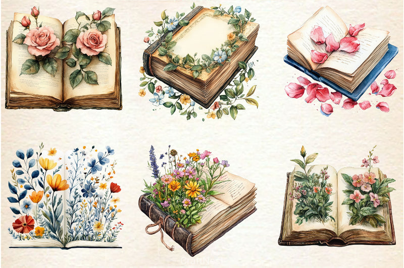 Book Of Flowers Clipart Bundle - CraftNest - Digital Crafting and Art