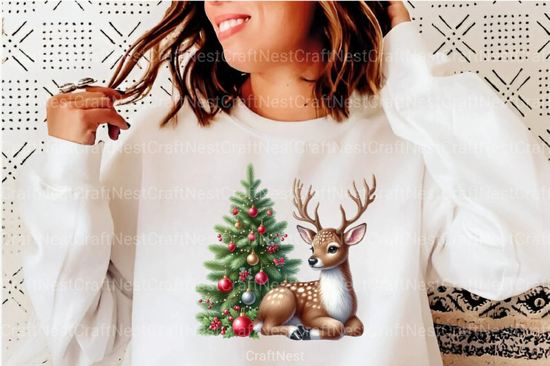 Cute Christmas Reindeer Clipart Bundle 2 - CraftNest - Digital Crafting and Art