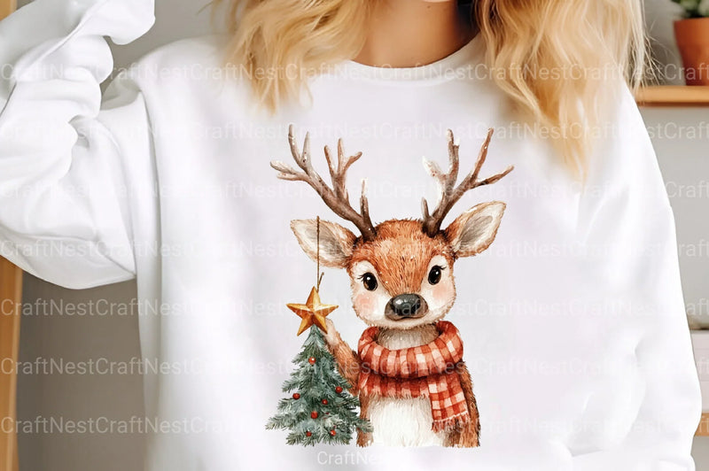 Quirky Christmas Reindeer Clipart Bundle - CraftNest - Digital Crafting and Art