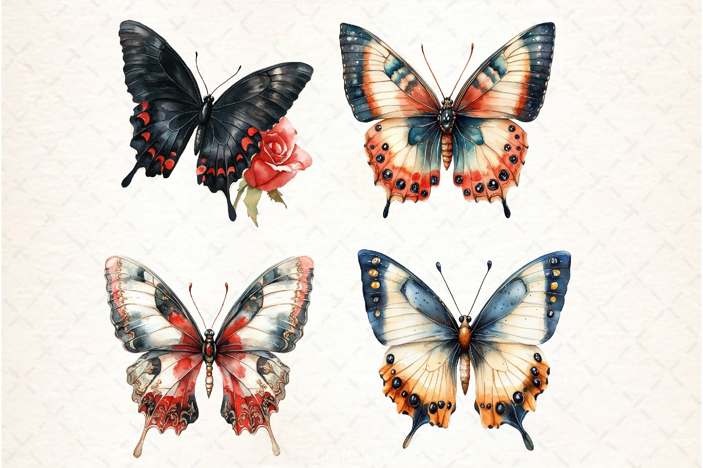 Gothic Butterfly Clipart Bundle - CraftNest - Digital Crafting and Art