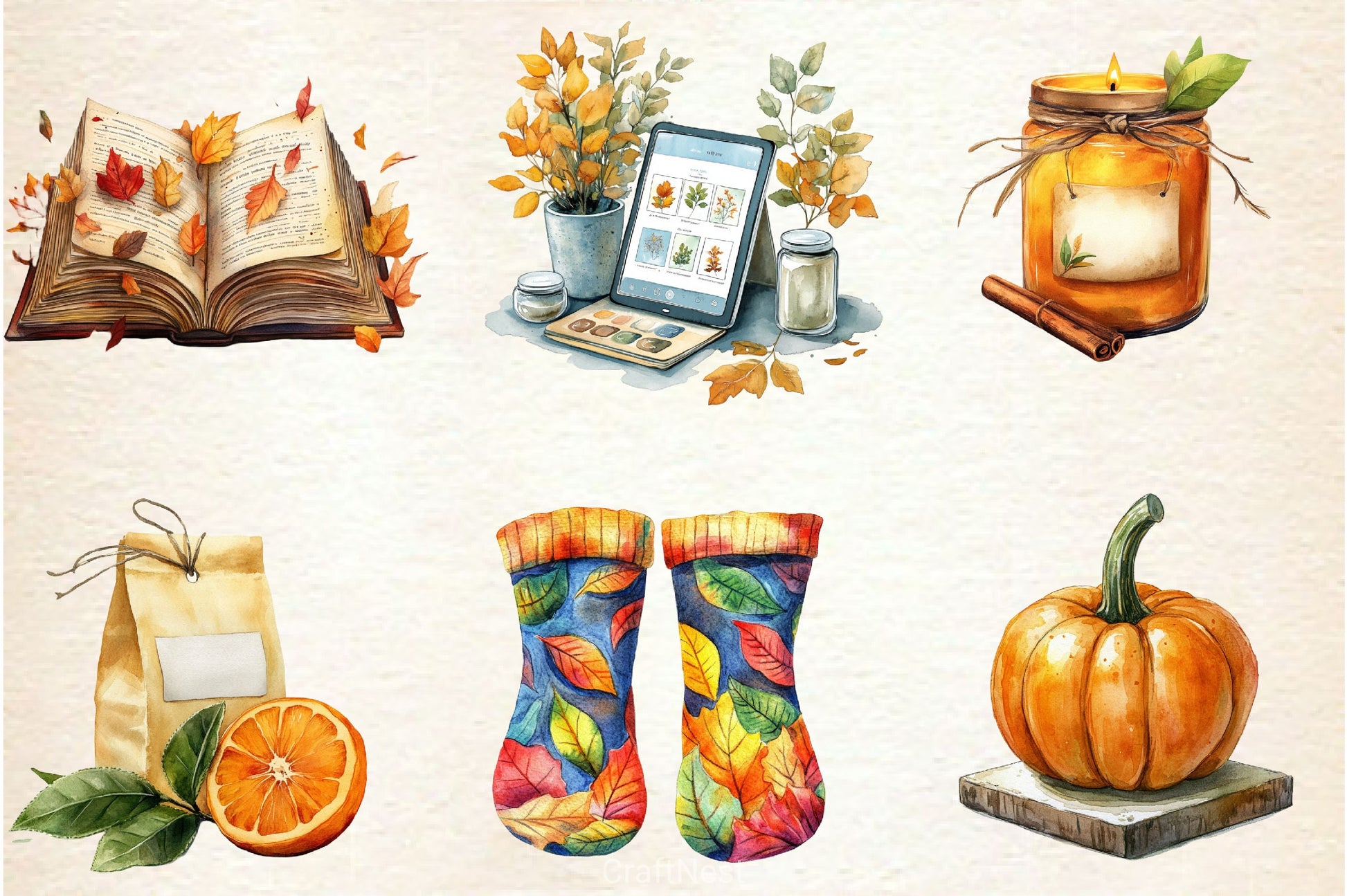 Cozy Autumn Planner Clipart Bundle - CraftNest - Digital Crafting and Art