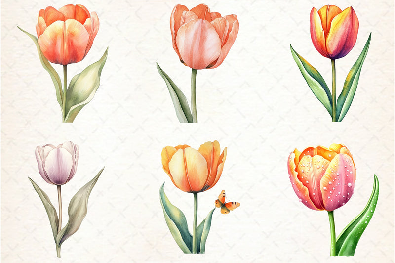 Tulip Flower Clipart Bundle 5 - CraftNest - Digital Crafting and Art
