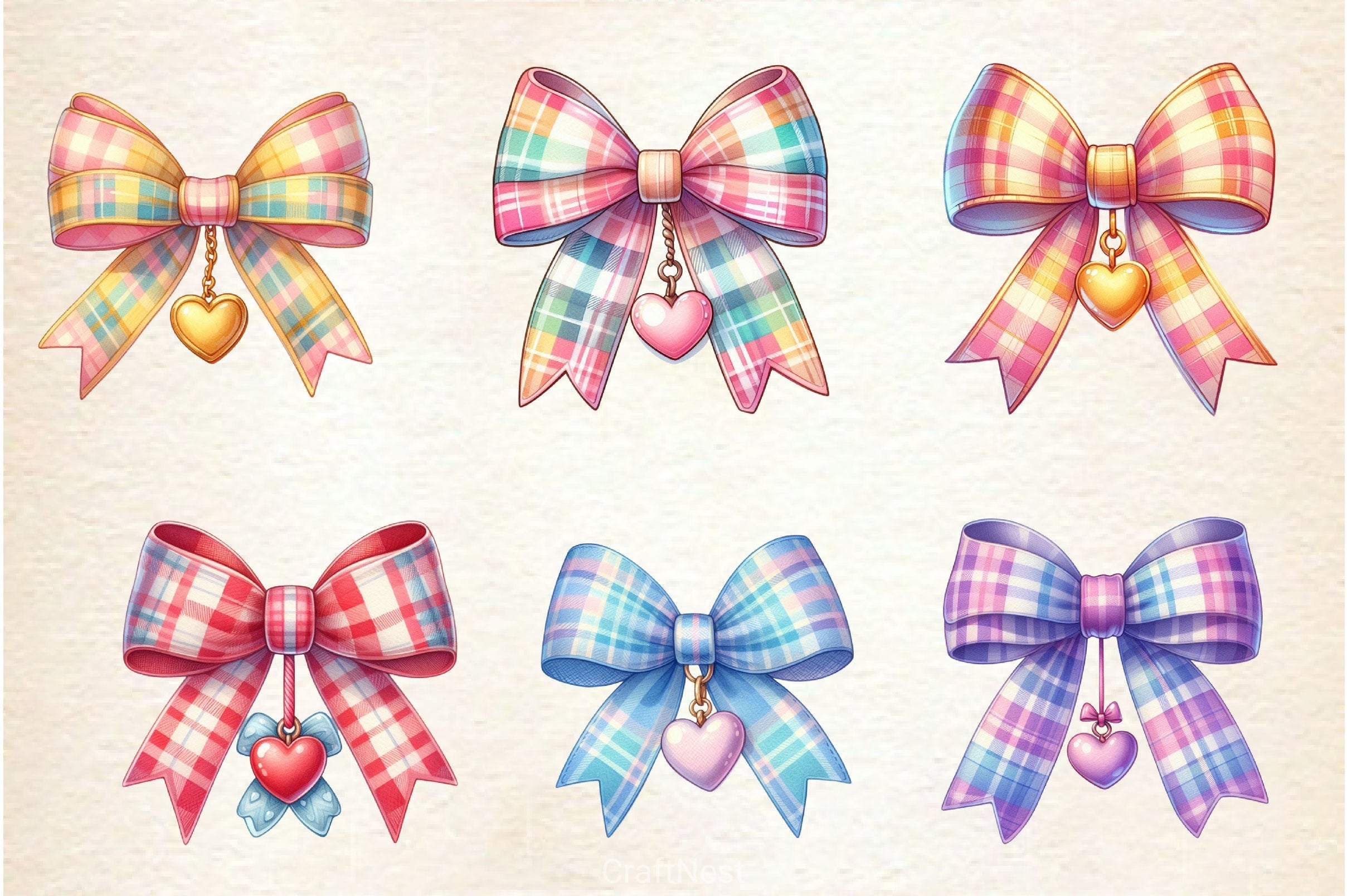 Coquette Valentine Bow Clipart Bundle 4 - CraftNest - Digital Crafting and Art