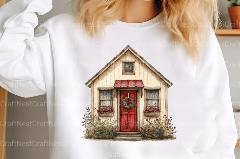 Christmas Houses Clipart Bundle - CraftNest - Digital Crafting and Art