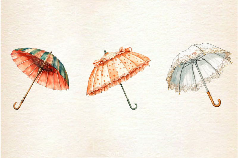 Spring Umbrella Parasol Clipart Bundle - CraftNest - Digital Crafting and Art