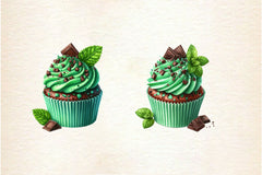 Minty Fresh Cupcake Clipart Bundle - CraftNest - Digital Crafting and Art