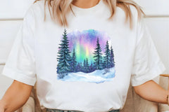 Cozy Winter Northern Lights Clipart Bundle - CraftNest - Digital Crafting and Art