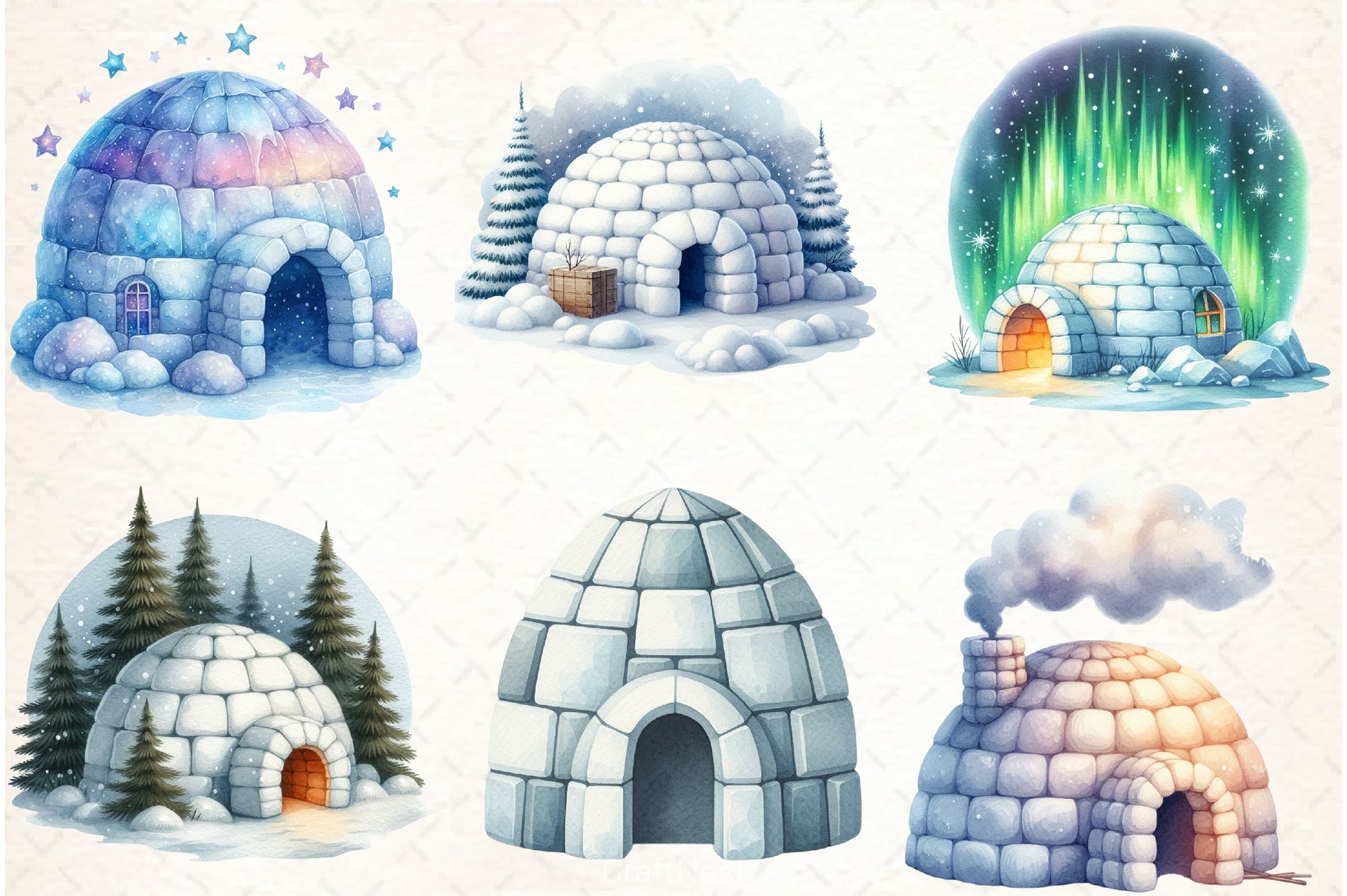 Igloo Clipart Bundle - CraftNest - Digital Crafting and Art