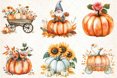 Autumn Flower & Pumpkin Clipart Bundle - CraftNest - Digital Crafting and Art