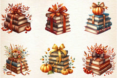 Autumn Bow Book Stack Clipart Bundle - CraftNest - Digital Crafting and Art
