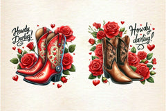 Cowboy Boots And Roses Clipart Bundle - CraftNest - Digital Crafting and Art
