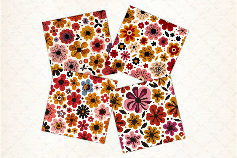 Bright Floral Seamless Pattern Digital Paper - CraftNest - Digital Crafting and Art