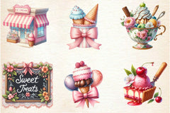 Coquette Ice Cream Clipart Bundle - CraftNest - Digital Crafting and Art
