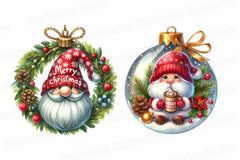 Gnome Christmas Ornament Winter Graphics Clipart Bundle - CraftNest - Digital Crafting and Art