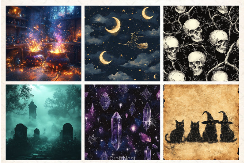 Halloween Digital Paper Pack 4 - CraftNest - Digital Crafting and Art
