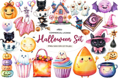 Cute Halloween Set Clipart Bundle 2 - CraftNest - Digital Crafting and Art