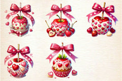 Valentine Candy Apple Clipart Bundle - CraftNest - Digital Crafting and Art