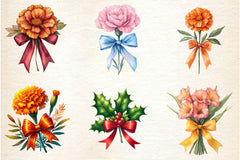 Coquette Birth Month Flowers Clipart Bundle - CraftNest - Digital Crafting and Art