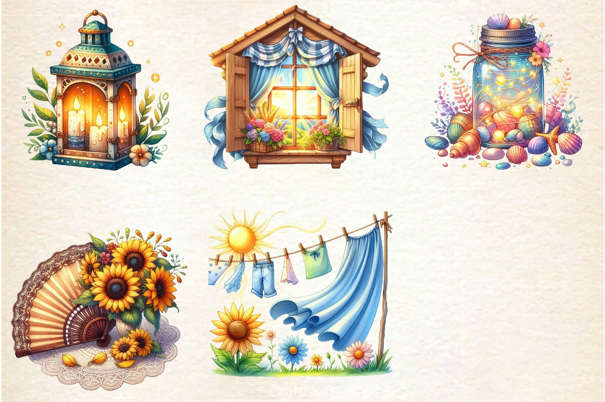 Cozy Summer Clipart Bundle 6 - CraftNest - Digital Crafting and Art