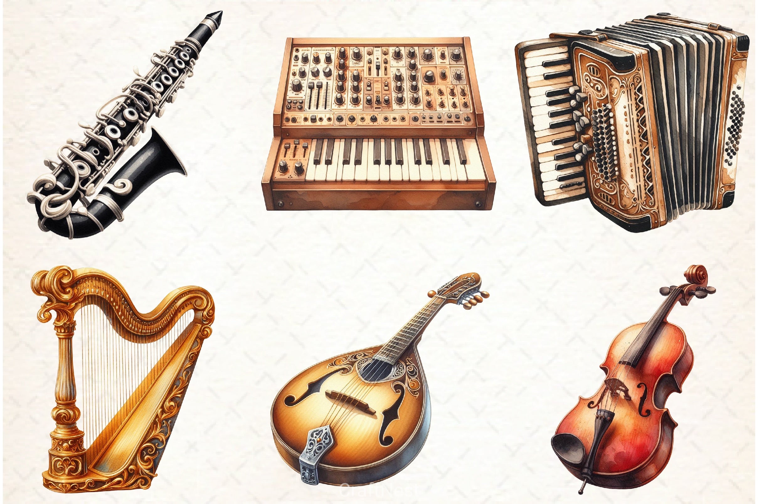 Musique Instrument Clipart Bundle - CraftNest - Digital Crafting and Art