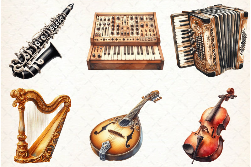 Musique Instrument Clipart Bundle - CraftNest - Digital Crafting and Art