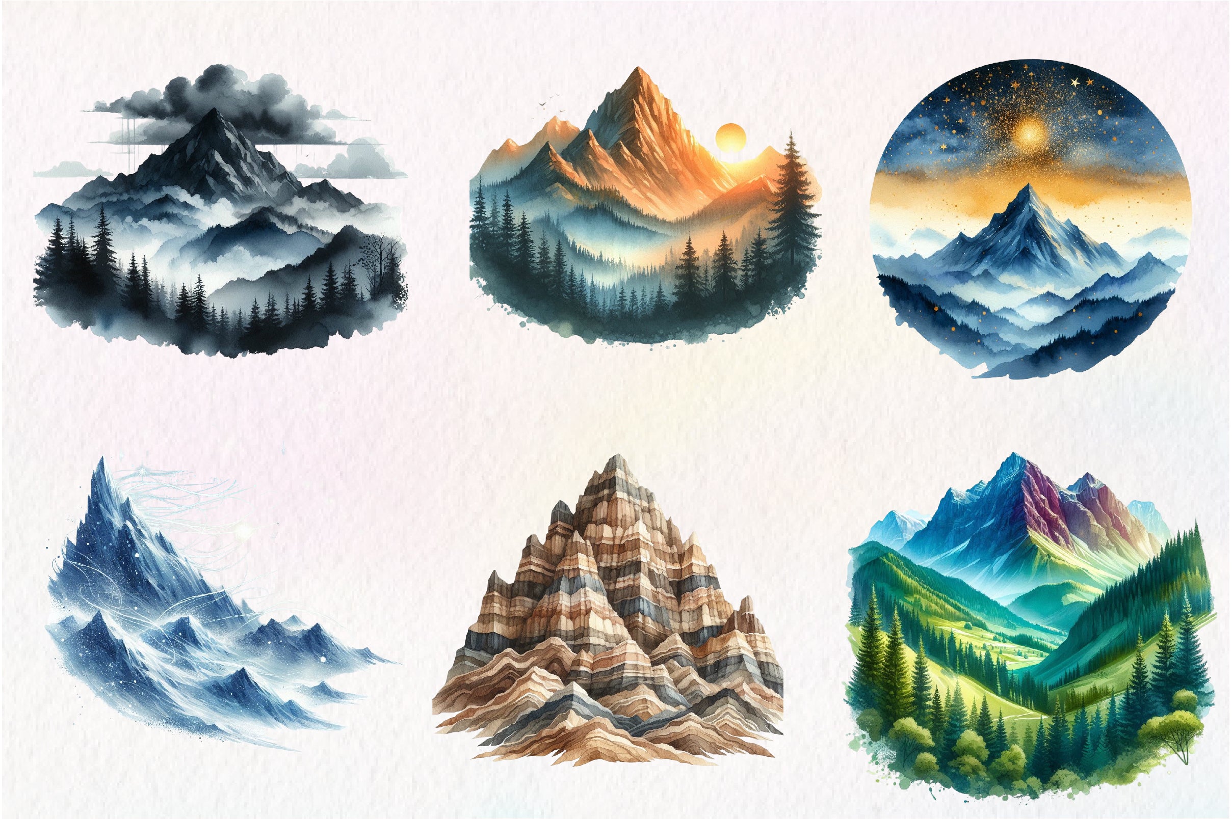 Mountain Clipart Bundle - CraftNest - Digital Crafting and Art