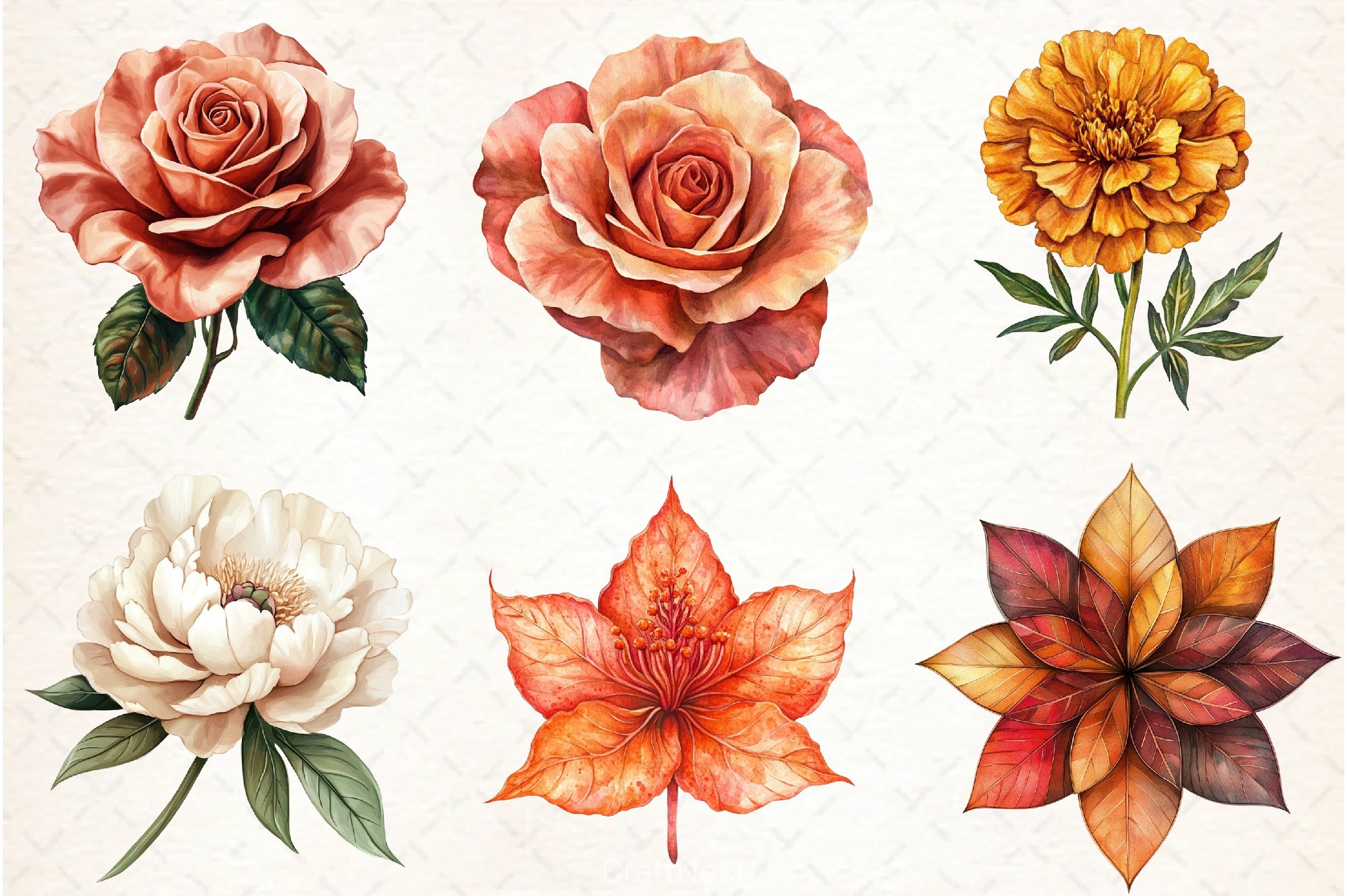 Fall Flowers Clipart Bundle 3 - CraftNest - Digital Crafting and Art