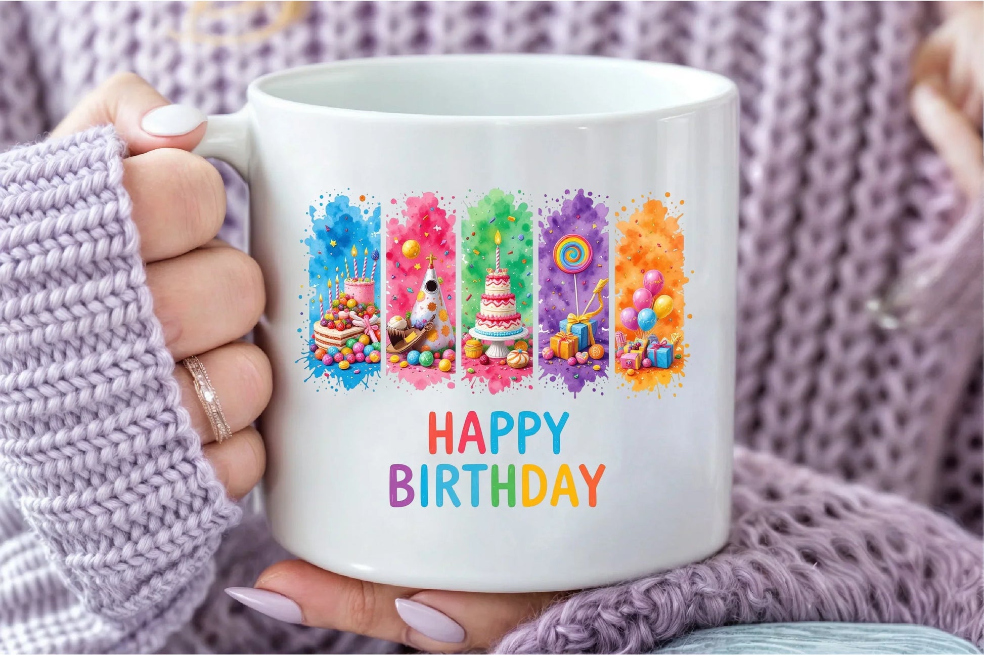 Happy Birthday Brushstroke Design Clipart Bundle - CraftNest - Digital Crafting and Art