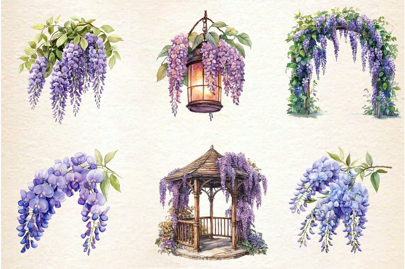 Wisteria Garden Clipart Bundle - CraftNest - Digital Crafting and Art