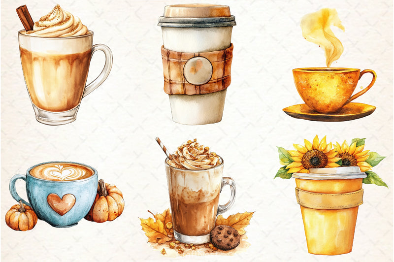 Fall Coffee Clipart Bundle 4 - CraftNest - Digital Crafting and Art