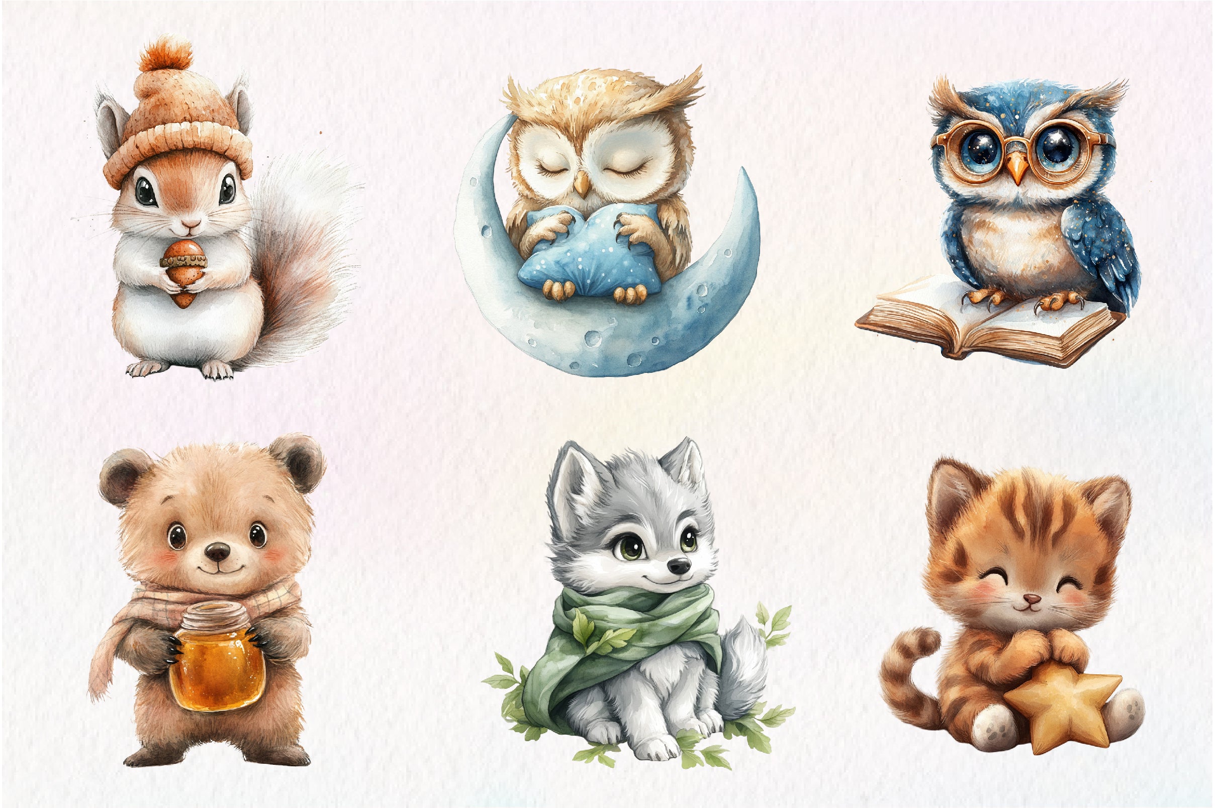 Sweet Forest Friends Cute Baby Animals Clipart Bundle - CraftNest - Digital Crafting and Art