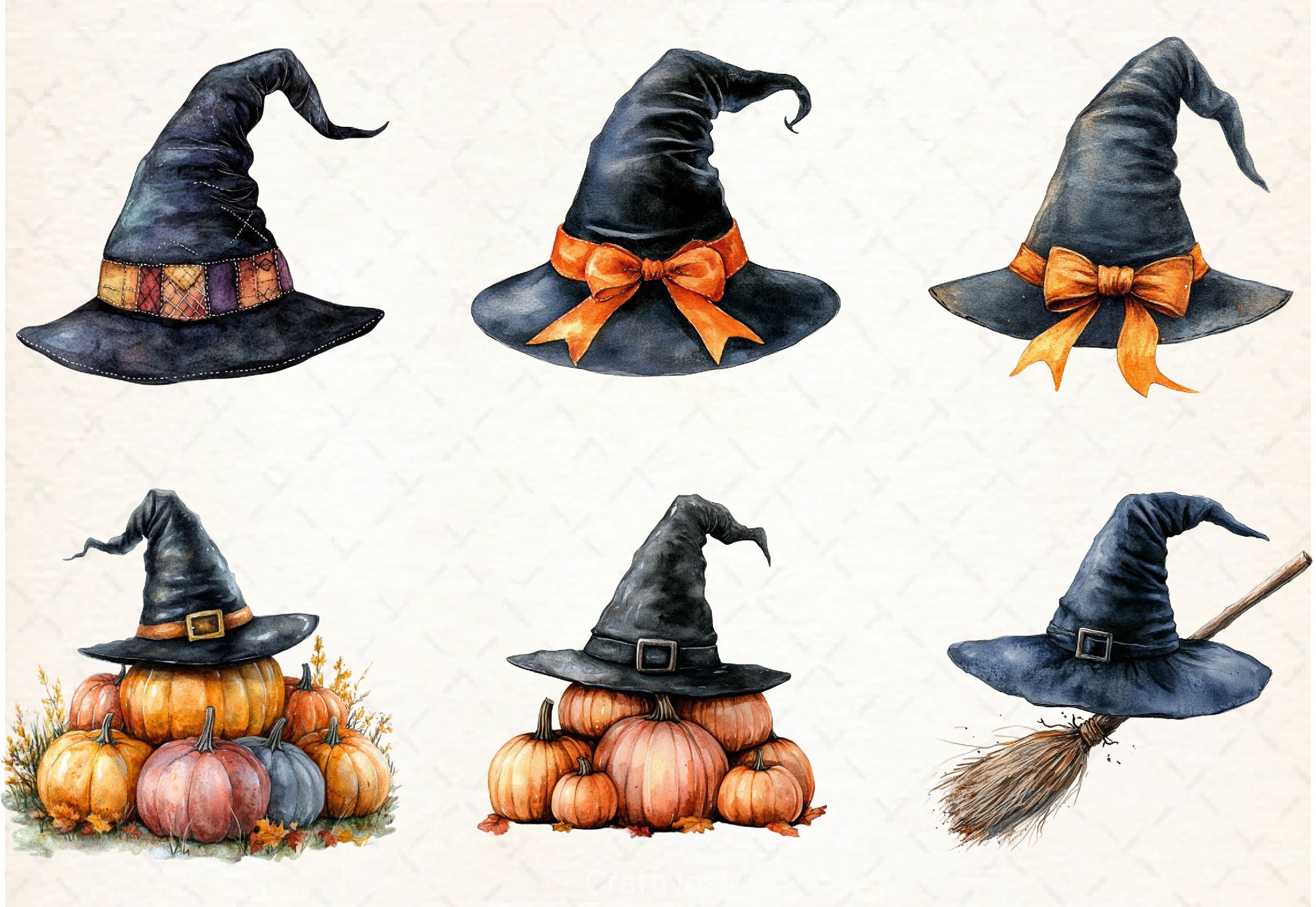 Retro Fall Halloween Clipart Bundle 2 - CraftNest - Digital Crafting and Art