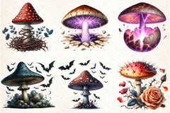 Gothic Mushroom Clipart Bundle - CraftNest - Digital Crafting and Art