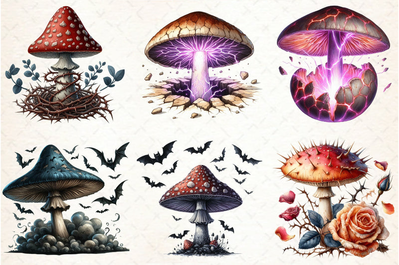 Gothic Mushroom Clipart Bundle - CraftNest - Digital Crafting and Art
