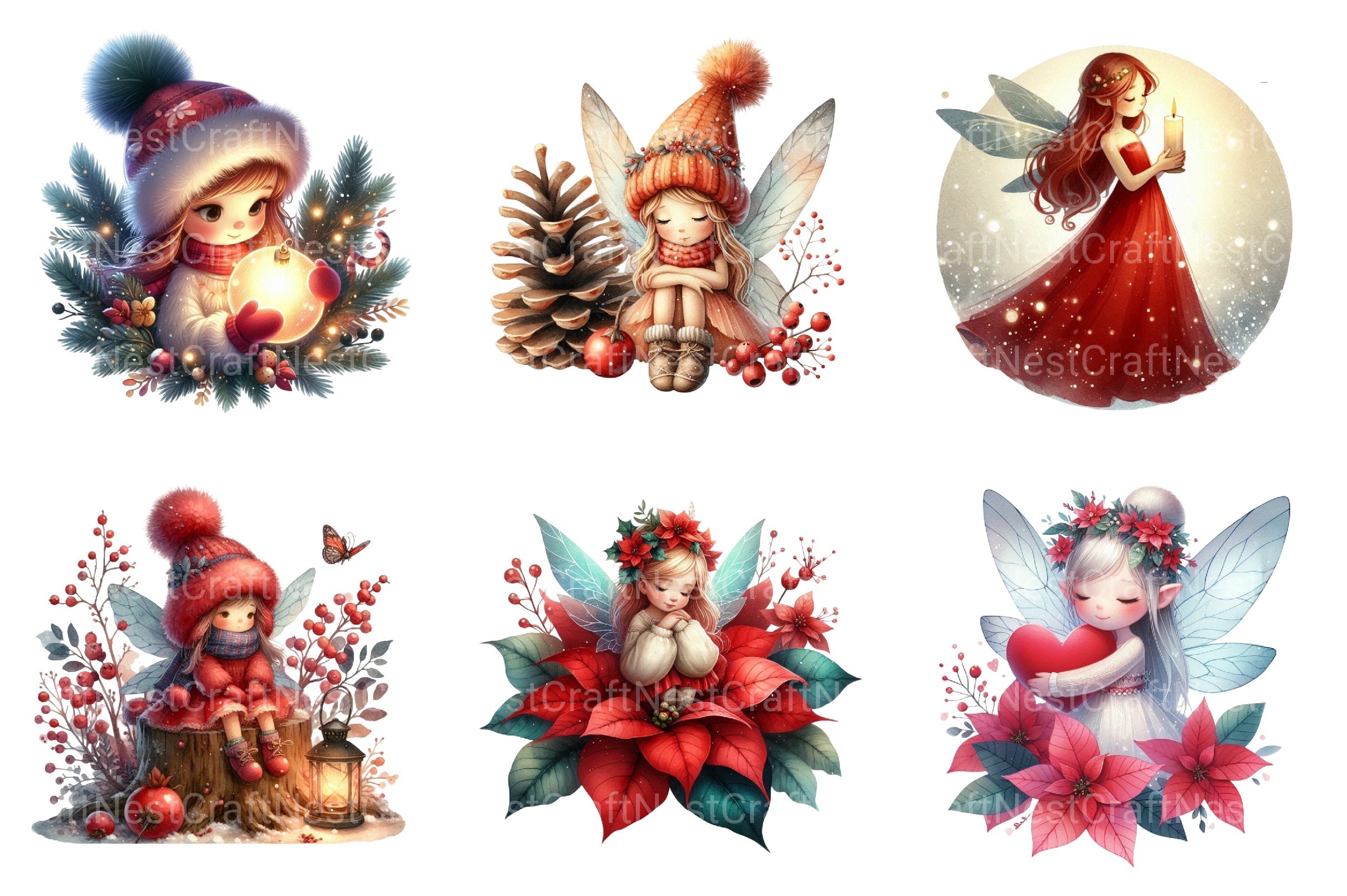 Christmas Fairy Decoration Clipart Bundle - CraftNest - Digital Crafting and Art